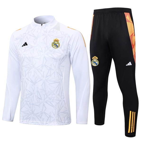 Sudadera De Training Real Madrid 2024-2025 Blanco Gris 3